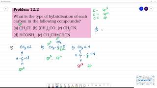 What is the type of hybridisation of eachcarbon in the following compoundsa CH3Cl b CH32CO [upl. by Yebba]