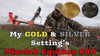 Minelab Equinox 800 metal Detector My GOLD and Silver Settings [upl. by Langille161]