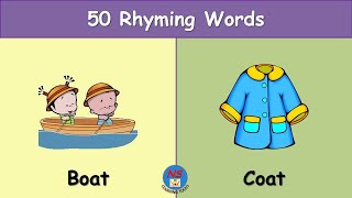 Rhyming words Rhyming Words For Kids Learn 50 Interesting Rhyming Words Phonics Rhyming Words [upl. by Brendis]