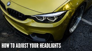 How To Adjust BMW Headlights  How To Raise Your Headlights [upl. by Anirad277]