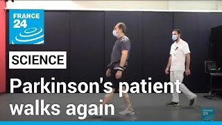 Swissdesigned technology helps Parkinsons patient walk again • FRANCE 24 English [upl. by Ynoyrb767]