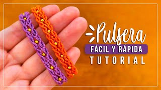 Cómo hacer pulsera de hilo fácil y rápida 37 ✨ Paso a Paso  DIY Macrame Friendship Bracelet Simple [upl. by Er]