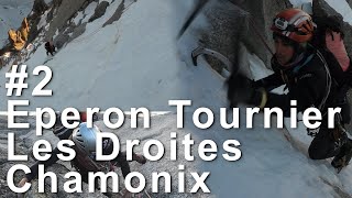 2 Eperon Tournier Direct Face Nord des Droites Chamonix MontBlanc alpinisme rocher mixte goulotte [upl. by Aicac]