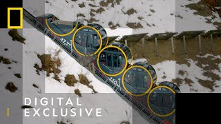 Switzerland’s Gravitydefying Railway  Europe From Above  National Geographic UK [upl. by Nasaj]