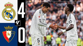 HIGHLIGHTS  Real Madrid 40 Osasuna  LaLiga 202425 [upl. by Heber]