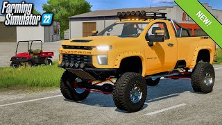 New Mods  Silverado 3500 2Door Case Scout 4x4 amp Competition Map 27 Mods  Farm Sim 22 [upl. by Hafler811]