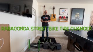 Rabaconda Street Bike Tire Changer ReviewTutorial First time use by a total novice [upl. by Orland]