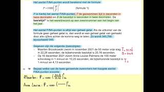 2023I Zwemtijden en FINApunten vraag 18 en 19 VWO wiskunde A [upl. by Marlin832]