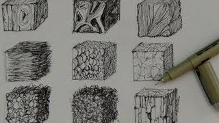 Pen and Ink Drawing Tutorials  How to create realistic textures [upl. by Nodnalb487]