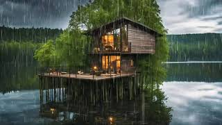 Heavy Rainfall Over Riverside Home Nighttime Deluge [upl. by Medovich]