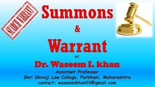 Summons and Warrant  Difference between Summons and Warrant  Criminal Procedure Court [upl. by Townshend]