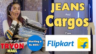 Trendy JEANS amp CARGOS haul from Flipkart 💙  TryOn  Honest Reviews  gimaashi [upl. by Eliam855]