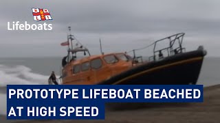 Prototype lifeboat being beached at high speed [upl. by Malley17]