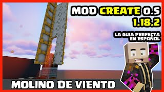 MOLINO DE VIENTO  Mod Create 1182 Tutorial Guía Básica Español 2022  Minecraft Create 05 [upl. by Lleksah]