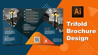 Illustrator CC Tutorial  Graphic Design Trifold Brochure Design [upl. by Hcirdla]