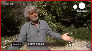 Beppe Grillo intervista a EuroNews [upl. by Norak]