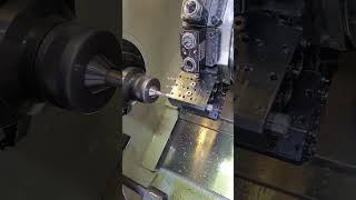 cnc lathe machining a brass part [upl. by Leiser]