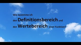 I1 Definitionsbereich und Wertebereich von Funktionen Teil 4 [upl. by Reseda]