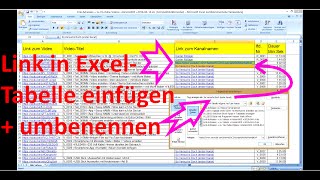 X0023 Link in Excel Tabelle erstellen  umbenennen [upl. by Aroda841]