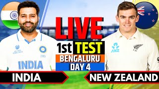 India vs New Zealand 1st Test Day 4  IND vs NZ Live Match  Live Cricket Match Today Session 2 [upl. by Sutniuq40]