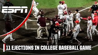 11 EJECTIONS 😱 Mississippi State vs Georgia benches clear after intense play at the plate 👀 [upl. by Skyla]