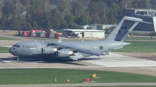 Canadian Armed Forces Boeing C17 takeoff at Zurich Airport  great spool up sound [upl. by Aisemaj628]