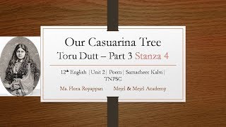 Our Casuarina Tree 12th EnglishStanza 4 Unit 2  Samacheer Kalvi [upl. by Eeimaj]