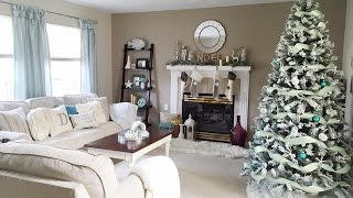 Coastal Christmas Decorations ❄ Living Room Tour 2015  Charmaine Dulak [upl. by Inama]