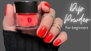 Dip powder for beginners  start to finish process  NO GEL  NO EFILE  Revel Nail products [upl. by Halilahk]