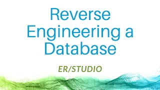 Reverse Engineering a Database with ERStudio Data Architect [upl. by Viridissa]