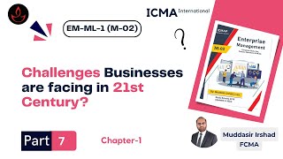 Part 7 Chapter1 Challenges businesses are facing in 21st century  EM  ICMA Muddasir Irshad [upl. by Aiekam]