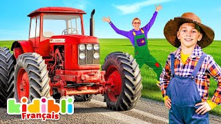 Tracteurs pour enfants  Vidéos éducatives sur les véhicules agricoles pour enfants  Kidibli [upl. by Tani]