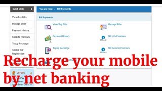 mobile recharge  SBI net banking [upl. by Aicilra]