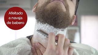 PERFILADO DE CONTORNOS DE BARBA CON NAVAJA DE BARBERO CLÁSICO [upl. by Les911]