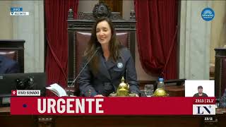 Ahora el Senado aprobó la Ley Bases en general con el voto de Victoria Villarruel [upl. by Adorne477]