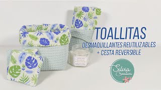 TOALLITAS DESMAQUILLANTES REUTILIZABLES  CESTA REVERSIBLE  neceser  Kit de rutina facial [upl. by Maxey482]