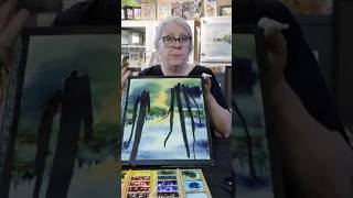 Mastering Watercolor Birch Trees Easy Masking Technique shorts [upl. by Dorita]