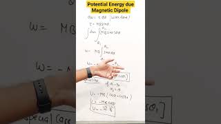 Potential energy stored in a magnetic dipole placed in a magnetic field  matter and magnetism [upl. by Vanya]