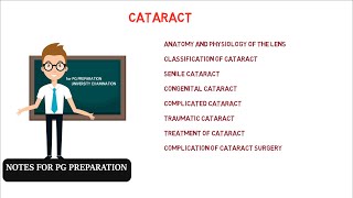 CATARACT LECTURE  PG NOTES [upl. by Nysa399]