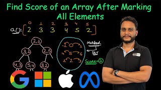 Find Score of an Array After Marking All Elements  Leetcode 2593 [upl. by Thirzia]