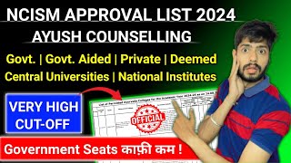 NCISM Approval List 2024 BAMS  BUMS  BSMS  Govt Seats Decreased  Ayush Counselling 2024 bams [upl. by Yesnnyl]