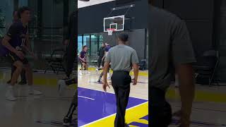 quotNO WAYquot  LeBron hits crazy fadeaway 3 in Lakers scrimmage shorts [upl. by Millford749]