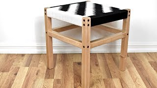 How to Weave a Herringbone Chair Seat  DIY Hardwood Stool [upl. by Kaczer]