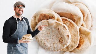 Homemade Pita Bread Recipe [upl. by Schlenger]