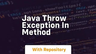 java throw exception in method [upl. by Pillyhp]