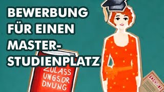 Bewerbung um einen Masterstudienplatz  Studieren so geht´s [upl. by Meluhs]