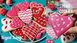 No Spread Sugar Cookies Recipe  Easy Royal Icing Recipe  Heart Shaped Butter Cookies Recipe [upl. by Tobey206]