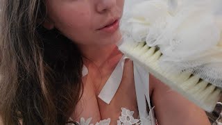 Close Up Kisses  Loofah  Dry Brush ASMR lisa [upl. by Osner]