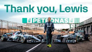 PETRONAS Reunites Lewis Hamilton With His Iconic Mercedes F1 Cars [upl. by Caressa]