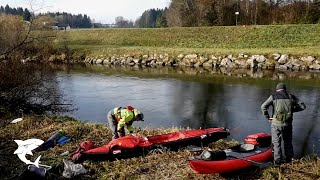 Winter Kanutour auf der Loisach vom Kochelsee bis Wolfratshausen [upl. by Burkle]